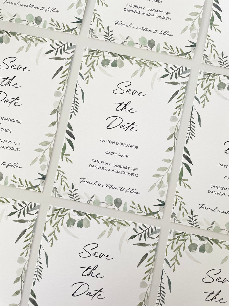 Greenery Wedding Save the Dates image 1