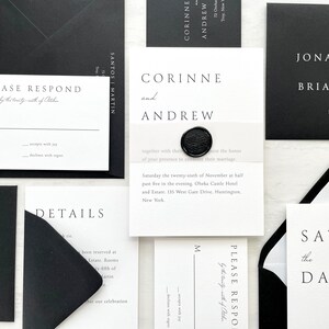 Modern Black and White Wedding Invitations image 7