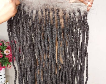 Dreadlocks met kant aan de voorkant, Locs van 0,6 cm, Locs in potloodformaat, Locs voor alopecia