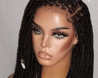 Braided wig for black women, braid wig with options of closure or full lace wig, knotless braid wig, made to order