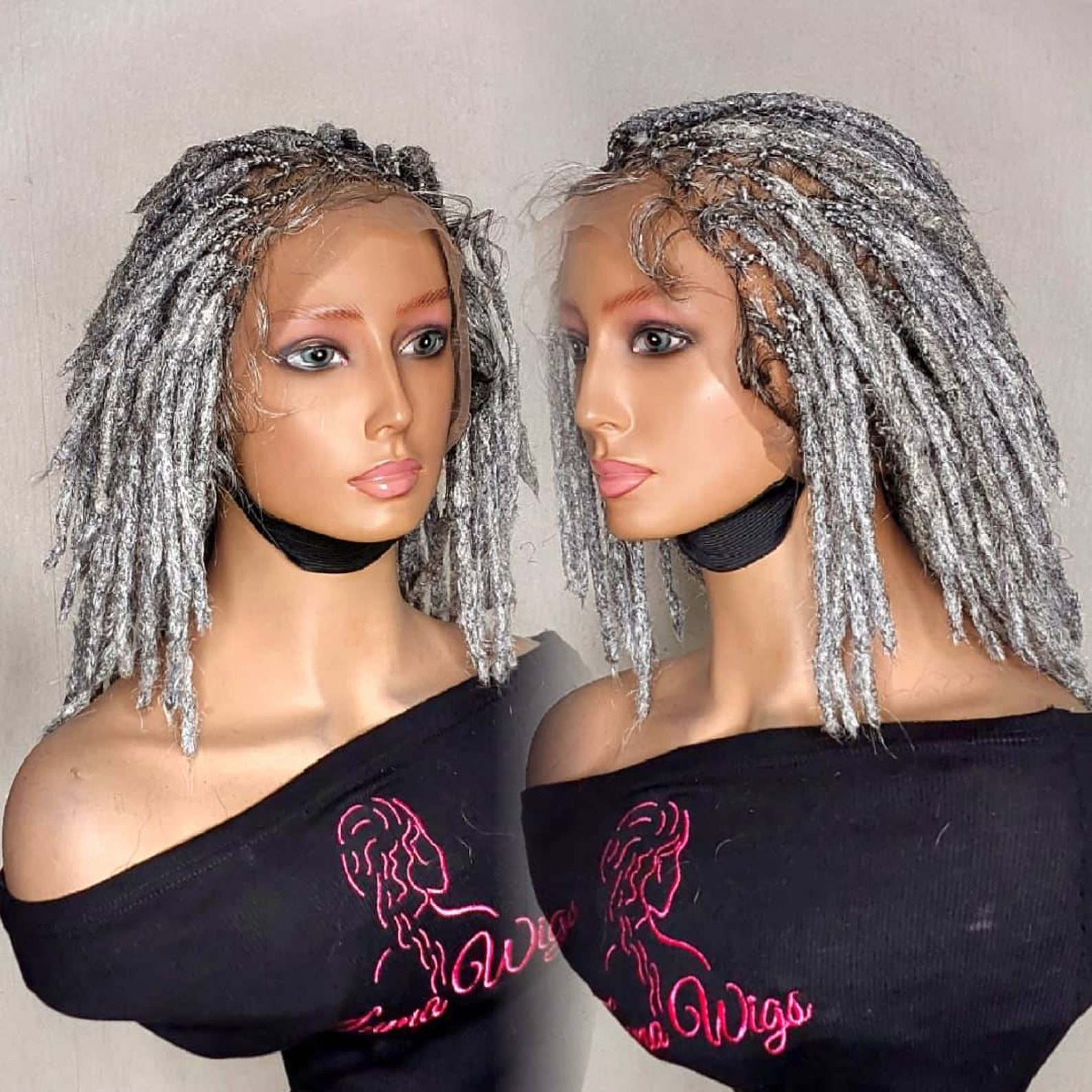 Dreadlocks Wig, Grey Dreadlocks Wig, Dreadlock Wig, Full Lace Locs Wig