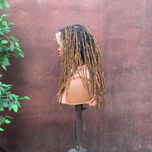Mixed Color Synthetic Locs Wig: Lightweight 16 Inch Full Lace