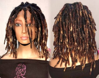 Dreadlocks wig, highlights dreadlock wig, full lace locs wig in customizable lengths, synthetic locs