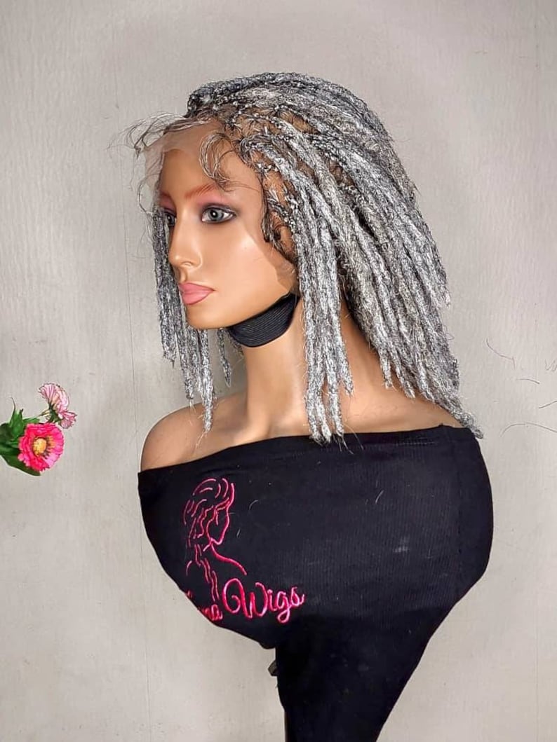 Dreadlocks Wig Grey Dreadlocks Wig Dreadlock Wig Full Lace Etsy UK