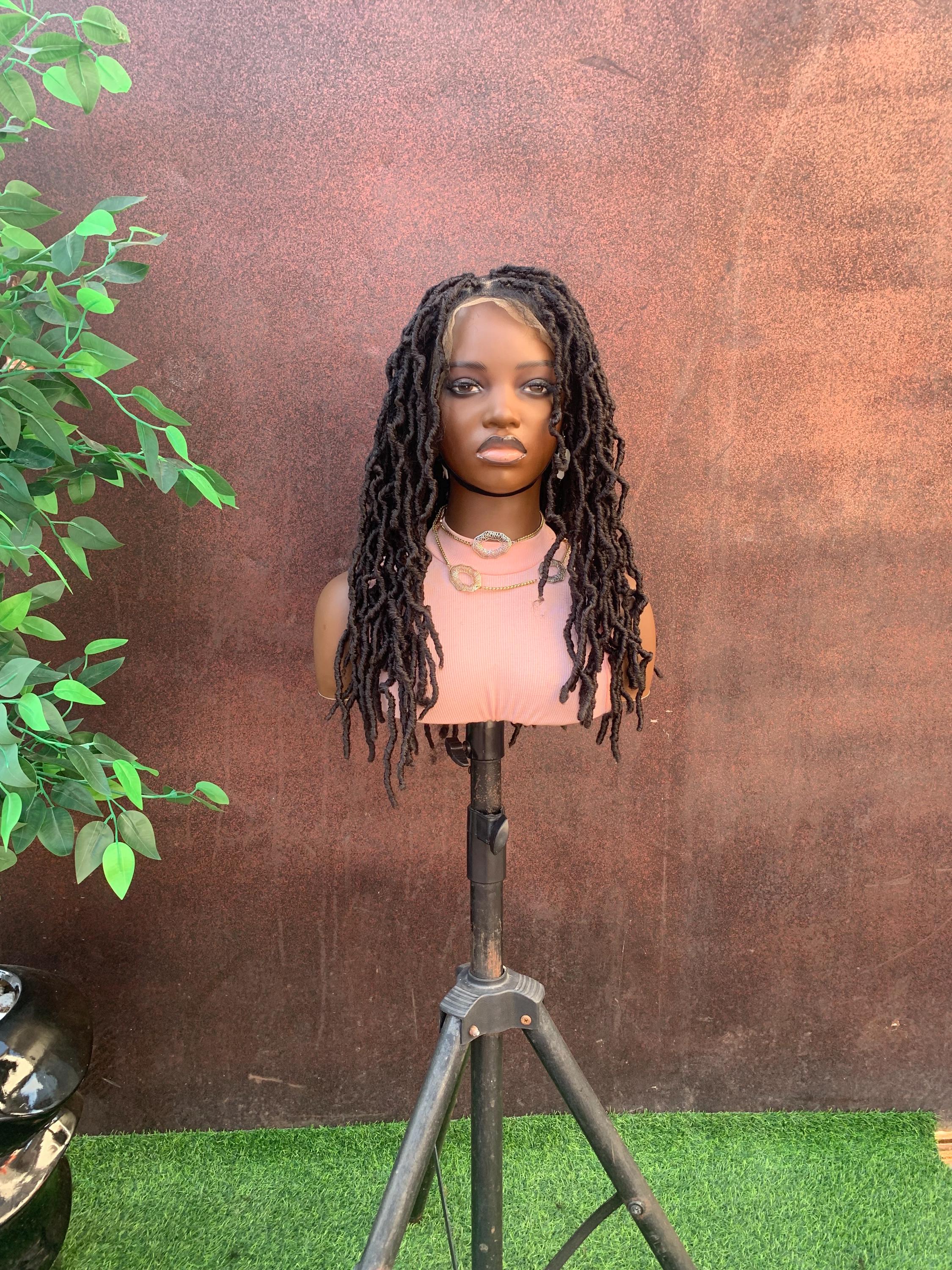 Faux locs” natural black loc wig