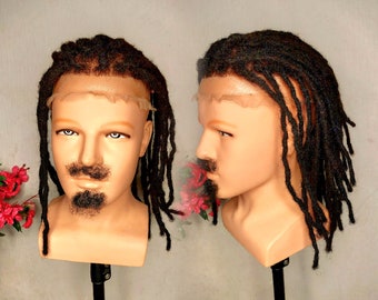 Toupee dreads wig, human hair dreadlocks toupee, 10, 12, 16 inches locs, MADE TO ORDER