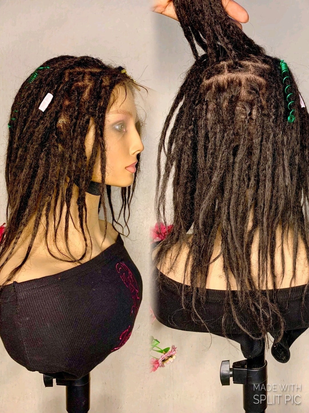 Dreadlocks Wigs for Sale, Dark Brown Silky Locs Wig, Locs Braided Wig