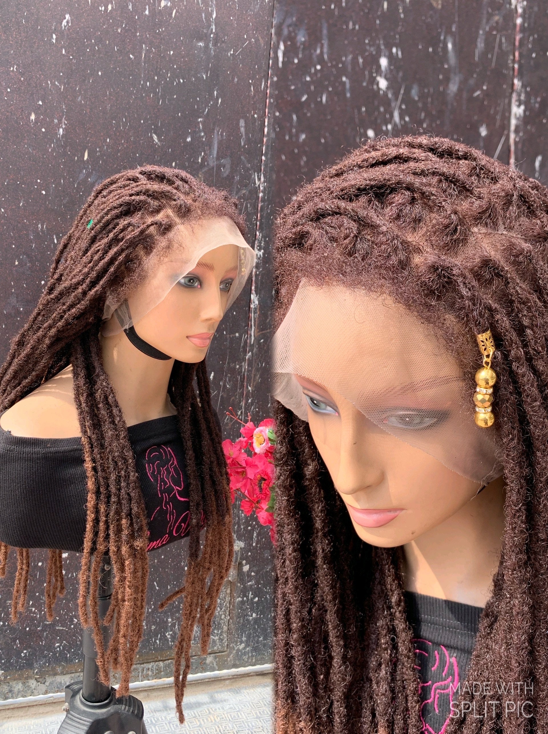 Brown dreads wig hotsell