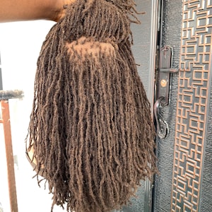 Human Hair Microlocs Full Lace Wig: Brown Sista Locs