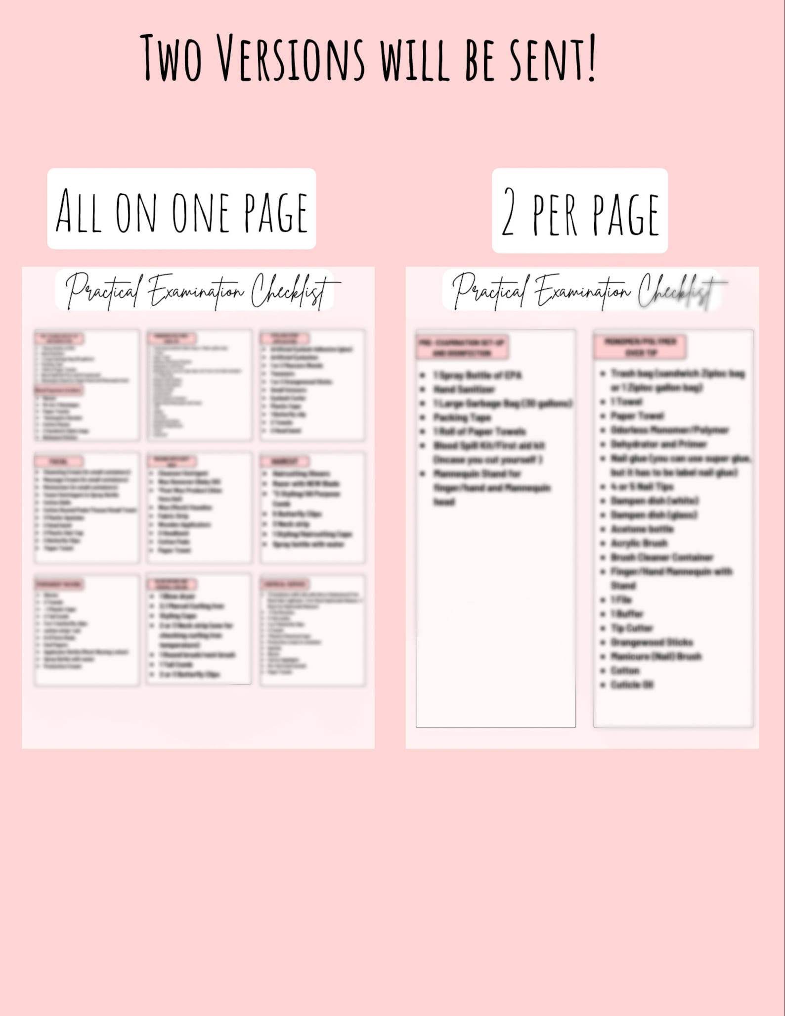 Texas Cosmetology Operator Practical Examination Check List Etsy