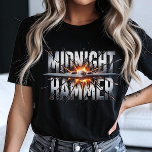 B2 Stealth Bomber Graphic Tee: Operation Midnight Hammer, Patriotic Veteran Gift