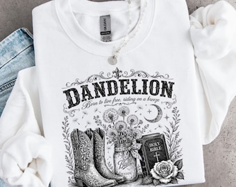 T-shirt chrétien à motif pissenlit, sweat-shirt, sweat à capuche, cadeau western, inspiration cowgirl, pour femmes et jeunes