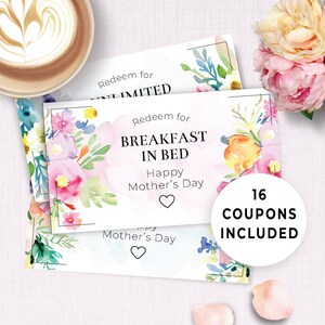Coupon Book Ideas For Mom Printable, Mother&#39;s Day Coupon Book Template,  Editable Last Minute Mother&#39;s Day Gifts DIY Idea, For Her 131HL