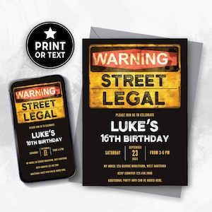 Editable 16th Birthday Boy Invitation Digital, Sweet 16 Birthday Boy Party Invite Template Text Message, Boys 16th Birthday Idea 147HL