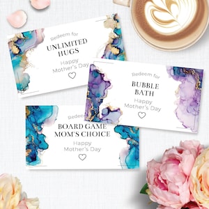 Coupon Book Ideas For Mom Printable, Mother&#39;s Day Coupon Book Template,  Editable Last Minute Mother&#39;s Day Gifts DIY Idea For Her Ink 131HL