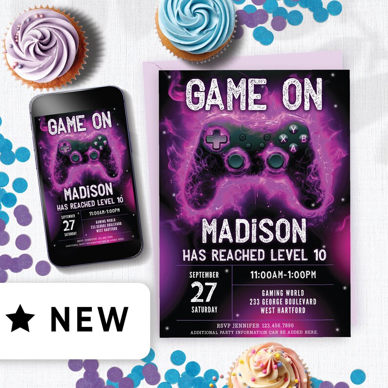 Editable Video Game Theme Birthday Invites Girl, Video Game Truck ...