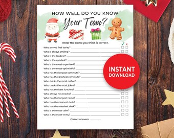 クリスマス 同僚のことをどれだけ知っていますか？ チームビルディング ホリデー オフィスパーティーゲーム 306HL