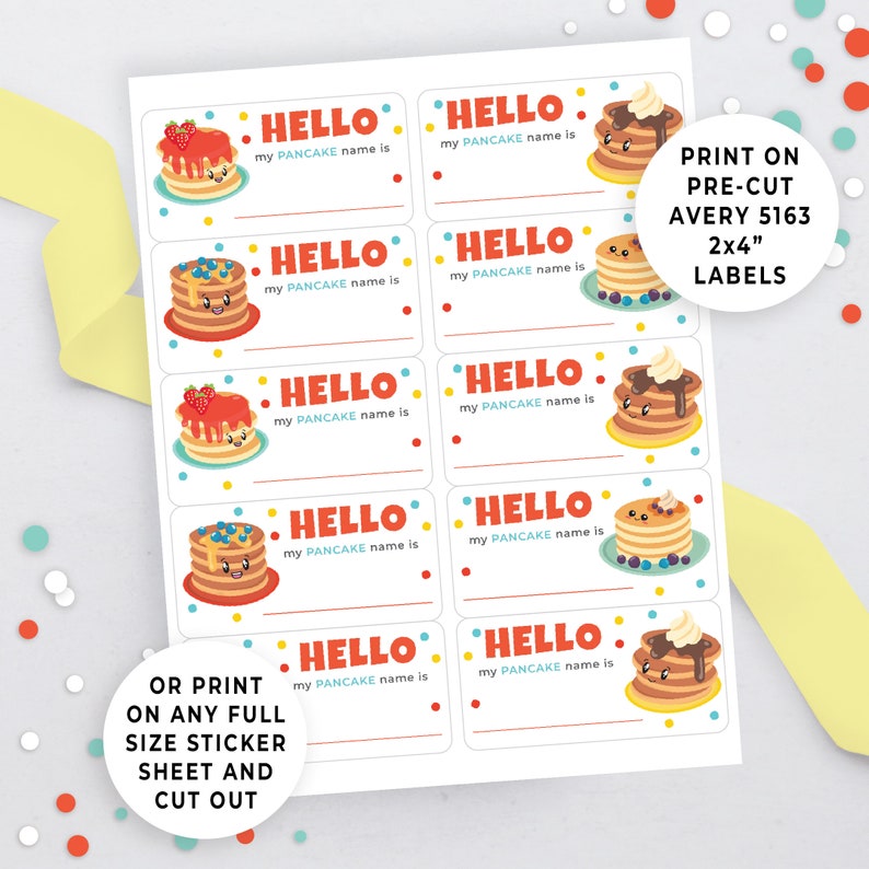 What's Your Pancake Name Party Game & Nametags Pancake Etsy