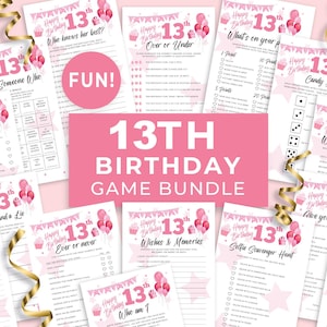 13th Birthday Party Games, 13 Year Old Birthday Party Games, 13 Year Old Birthday Girl Activities, Official Teen Trivia Birthday Quiz 167HL