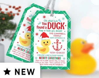 Editable Christmas Cruise Ducks, Printable Tags for Christmas Duck Tags, Christmas Cruising Duck Tags, You&#39;ve Been Ducked Printable 148HL