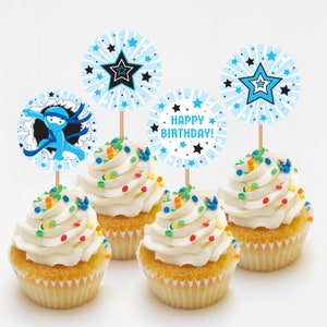 Druckbarer Cupcake Topper für Ninja Party, Martial Arts Party und Karate Geburtstagsparty NP101