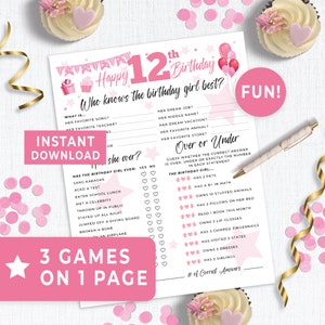 12th Birthday Party Games, 12 Year Old Birthday Party Trivia, 12 Year Old Birthday Girl Activities, Who Knows The Birthday Girl Quiz 167HL