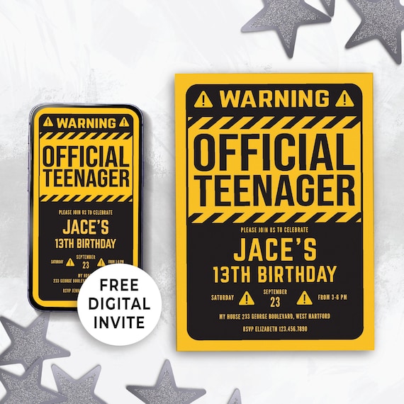 Warning Official Teenager 13th Birthday 13 Years Party Warning Official Teenager 13th Birthday 13 Years Party