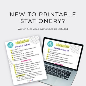 May include: A digital screen displaying instructions for editing text on a phone or tablet. The instructions include steps for adding text, moving text, and increasing the size of text. The instructions are labeled "Phone & Tablet" and "Computer".
