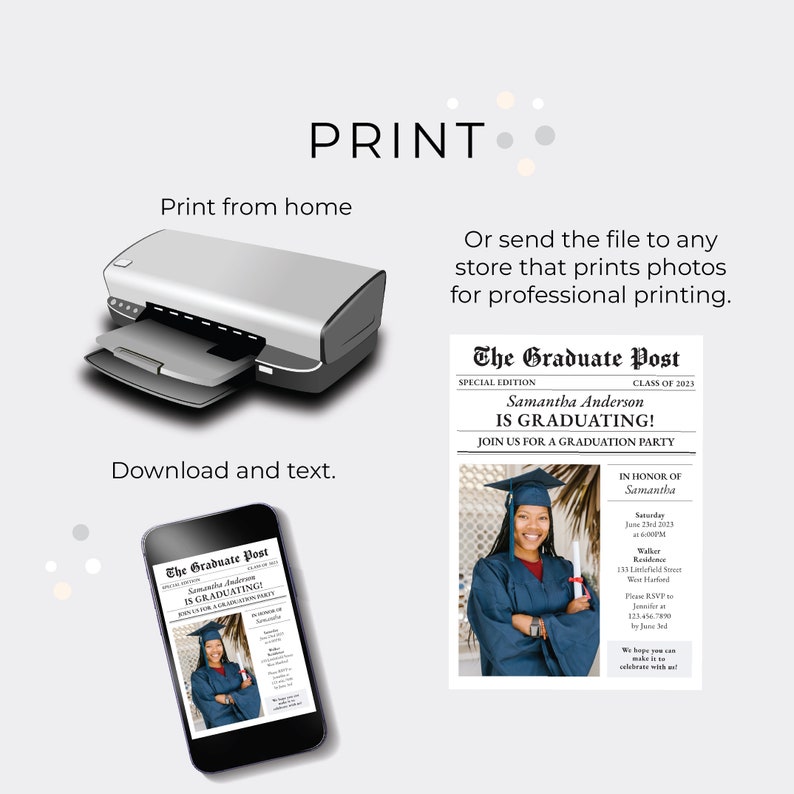 Editable Evite Graduation Invitation Text Message Tempate Etsy