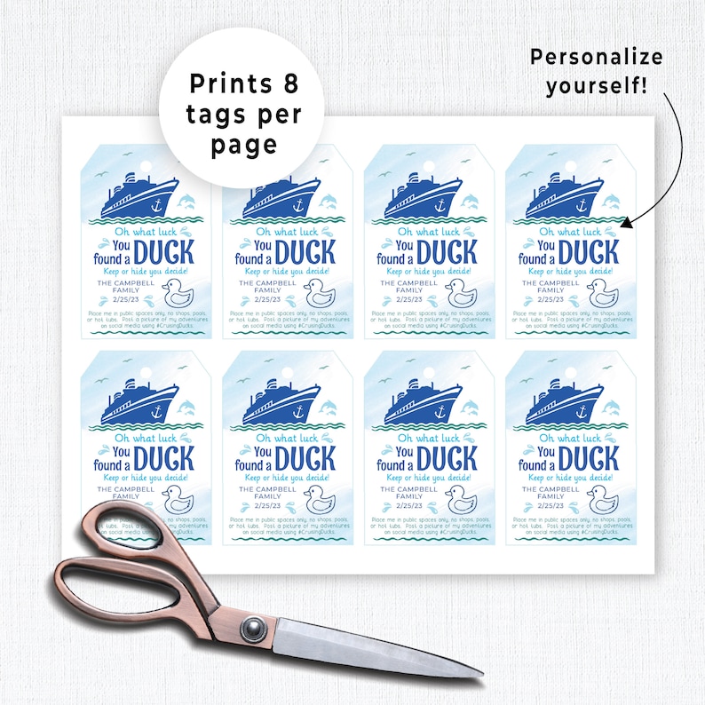Editable Cruise Ship Duck Tags Printable Tags for Cruising Ducks DIY Custom Rubber Duck Card Editable Cruise Ship Duck Tags Printable Tags for Cruising Ducks DIY Custom Rubber Duck Card
