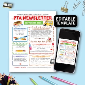 Editable PTO PTA Newsletter Template Welcome Back to School PTA Editable PTO PTA Newsletter Template Welcome Back to School PTA