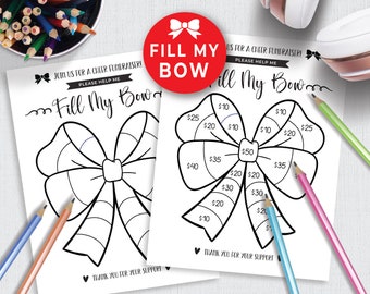 Printable Cheer Bow Fundrasier Vorlage, Cheerleader Fundrafting Flyer, Fill The Bow Blackout Board, Cheer Team Saison Printable 150HL