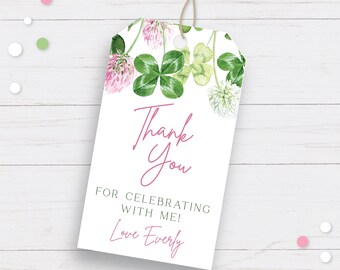 Bearbeitbare Party Favor Tags Lucky One erste Geburtstagsfeier, Sofortiger Download Vorlage Shamrock / St Patricks / Clover Label 1st birthday, -HL102