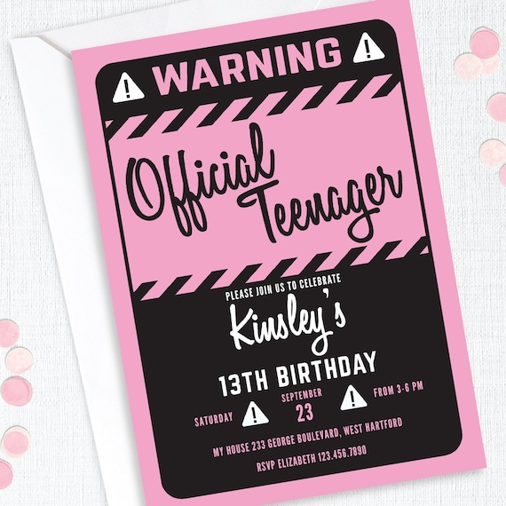 Warning Official Teenager 13th Birthday 13 Years Party Warning Official Teenager 13th Birthday 13 Years Party