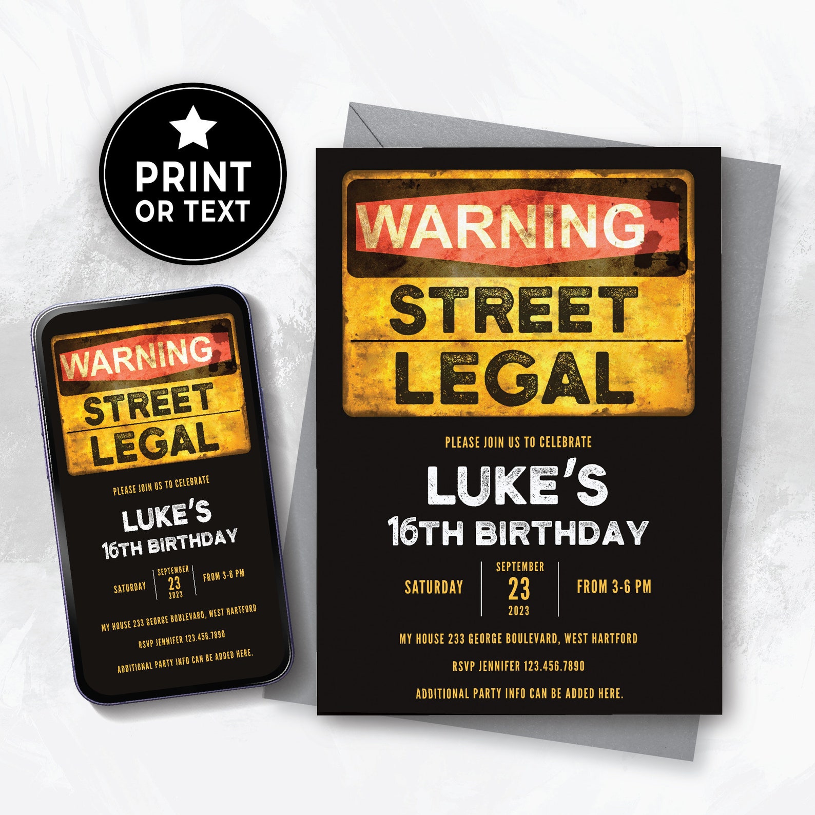 Editable 16th Birthday Boy Invitation Digital, Sweet 16 Birthday Party