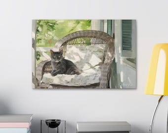 Cat Canvas Art, Cozy Home Decor for Cat Lovers, Wall Art for Cat Owners, Perfect Gift for Pet Parents, Stylish Living Room Accent