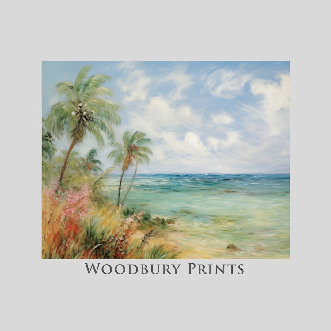 Tropical Paradise | Vintage Inspired Landscape Print | Digital