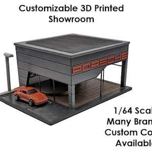3D Printed Dealership Showroom Diecast 1:64 Display For Hotwheels | Porsche | BMW | FERRARI | LAMBORGHINI | Trd Toyota