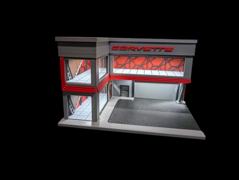 3D Printed L-shaped 2-storey Building Diorama With LED Lighting - Kaido ...