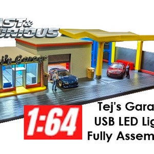 1/64 Scale Tej's Garage From Fast and Furious - LED Lighting