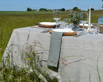 Natural Sustainable Linen Tablecloths | Pure Soft-wash Table Linen | Wedding Linen | Dinner Party Tablecloth | New Home Gift