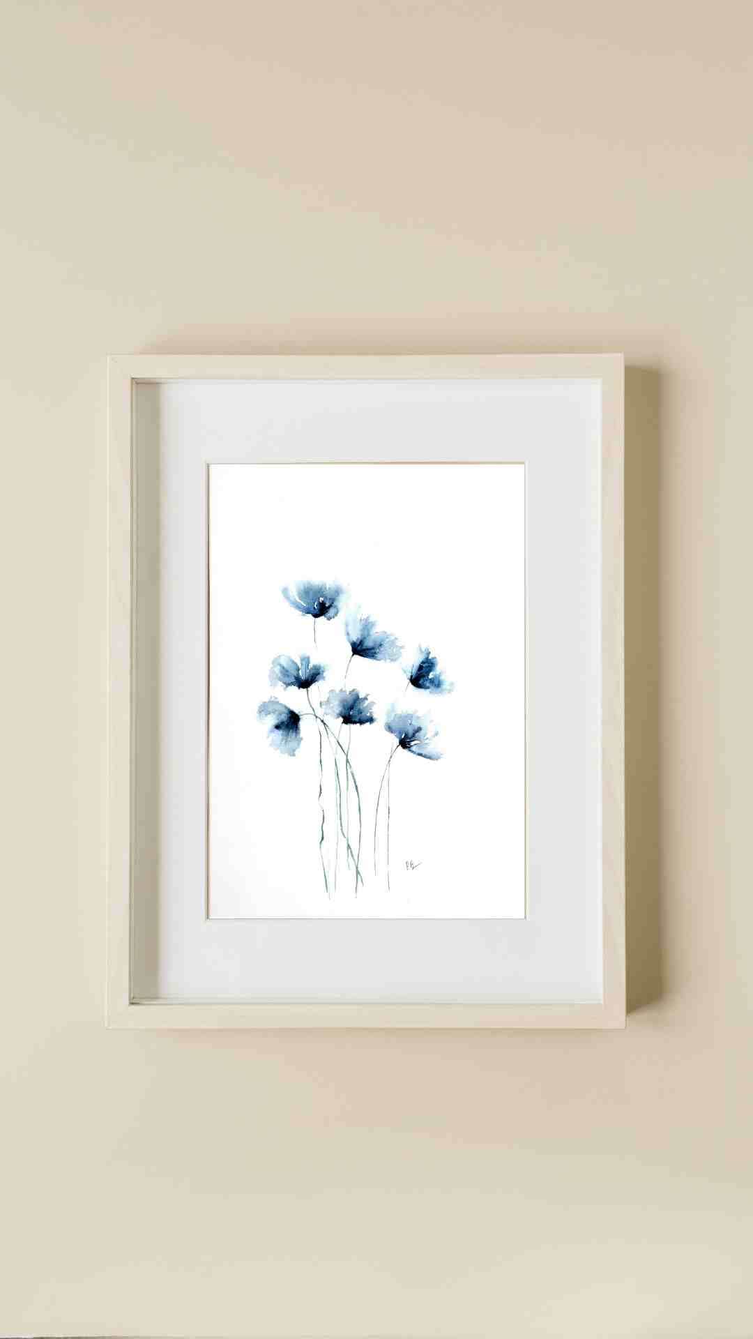Abstract Blooms - Original Watercolor Painting , Affordable Hand