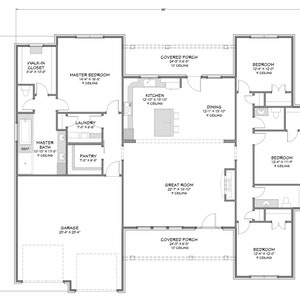 Urban Farmhouse - 4 Bedroom, 2.5 Bath - 2,380 SF - Front Load Garage - PDF Design Plans