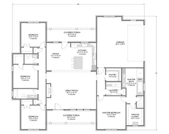 Urban Farmhouse - 4 Bedroom, 2.5 Bath - 2,381 SF - Rear Side Load Garage - PDF Design Plans - Right Read Reverse