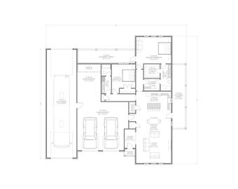 Casa de campo com garagem para RV - 2 quartos, 2 banheiros - 179 m² - Projeto em PDF