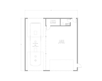Garagem 40x40 com espaço para RV - Projeto em PDF