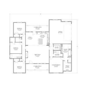 Urban Farmhouse - 4 Bedroom, 2.5 Bath - 2,381 SF - Rear Side Load Garage - PDF Design Plans - Right Read Reverse