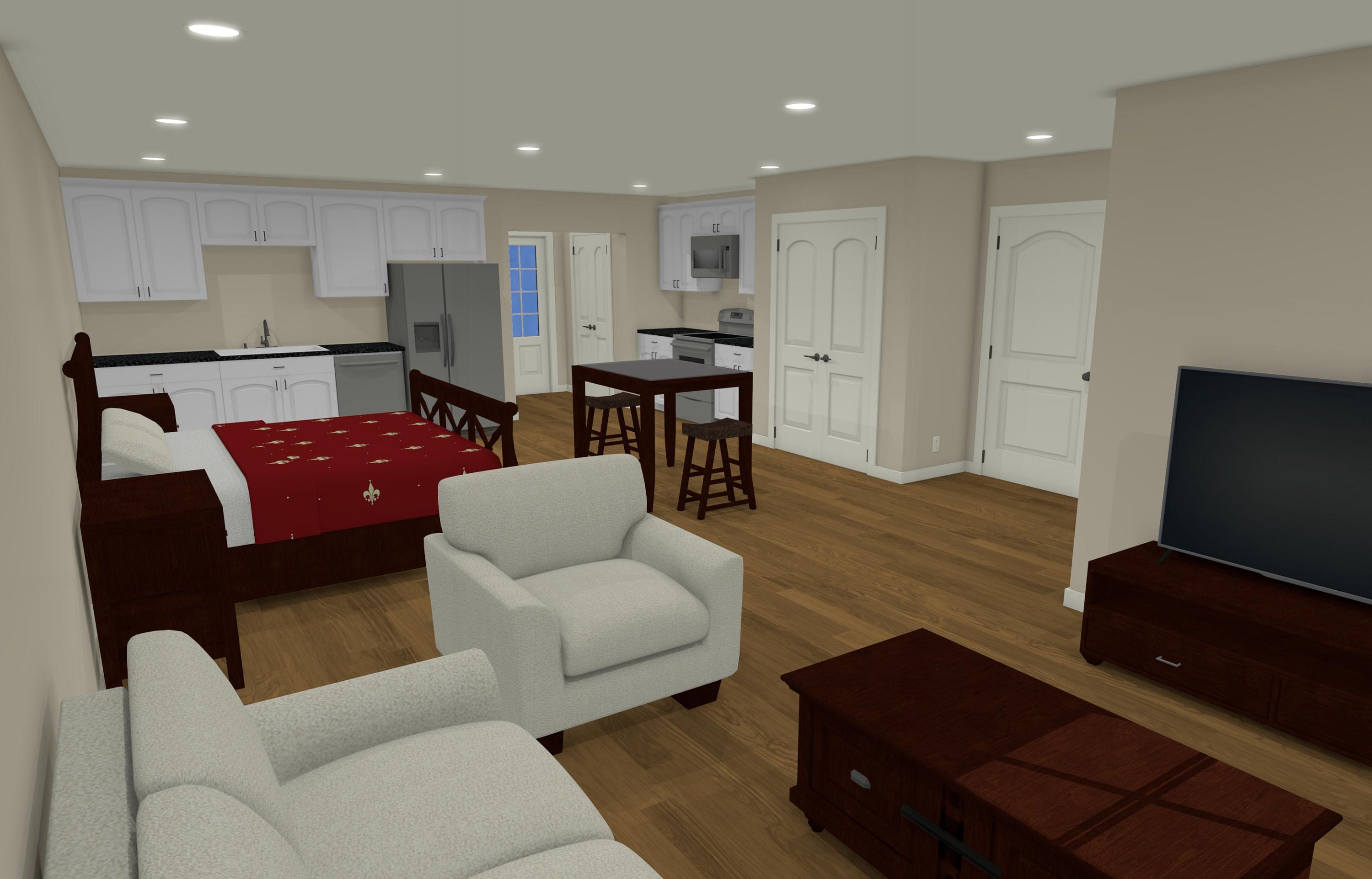 36x45 Garage With Studio Apartment - 732 SF Living Area - PDF Design ...