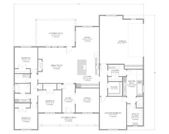 Urban Farmhouse - 4 Bedroom, 2.5 Bath - 2,733 SF - Rear Side Load Garage - PDF Design Plans - Right Read Reverse