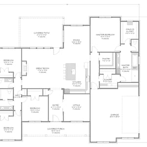 Casa colonica urbana - 4 camere da letto, 2 bagni e mezzo - 2.712 piedi quadrati - Garage laterale - Planimetrie PDF - Lettura a destra e a sinistra
